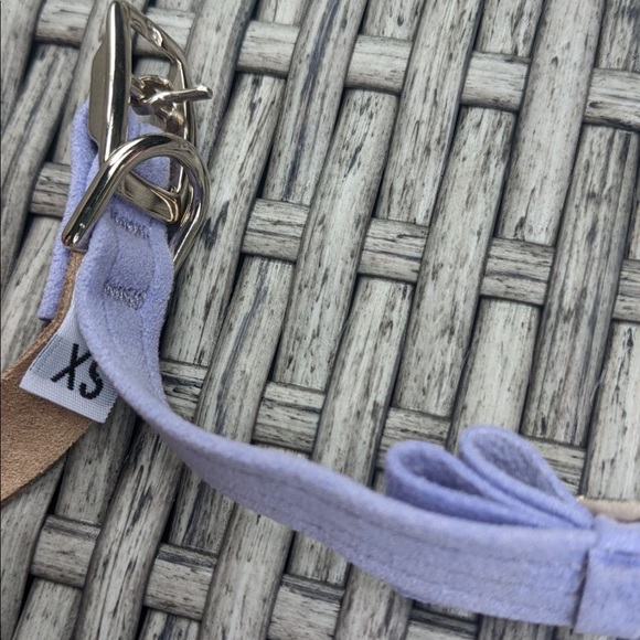 Susan Lanci Ultrasuede Lavender Swarovski Dog Collar / Extra Small - Picture 3 of 3